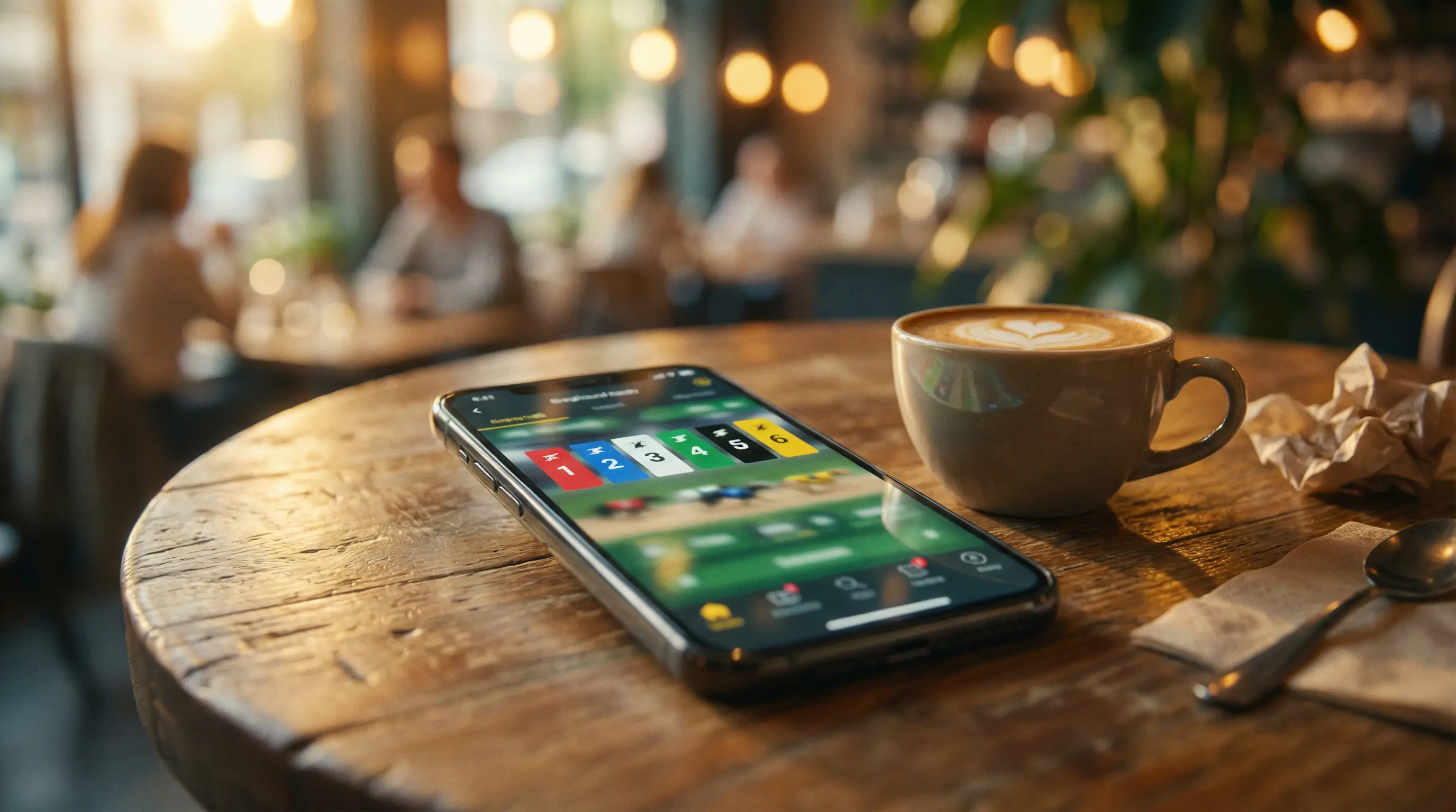 Mobile greyhound betting apps — smartphone showing a greyhound racing app interface