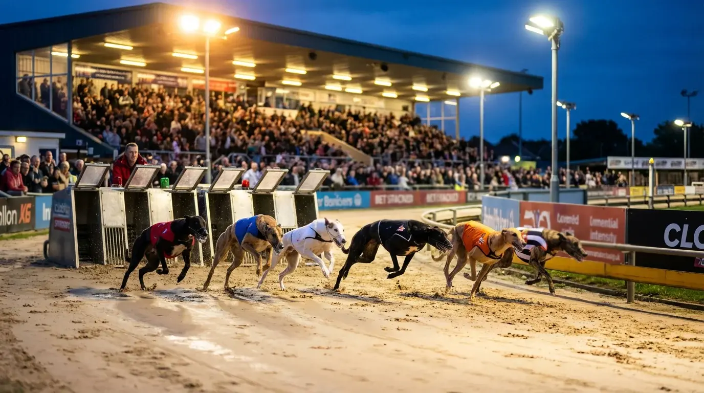 Greyhound Derby betting guide — greyhounds racing in a major final at a packed stadium