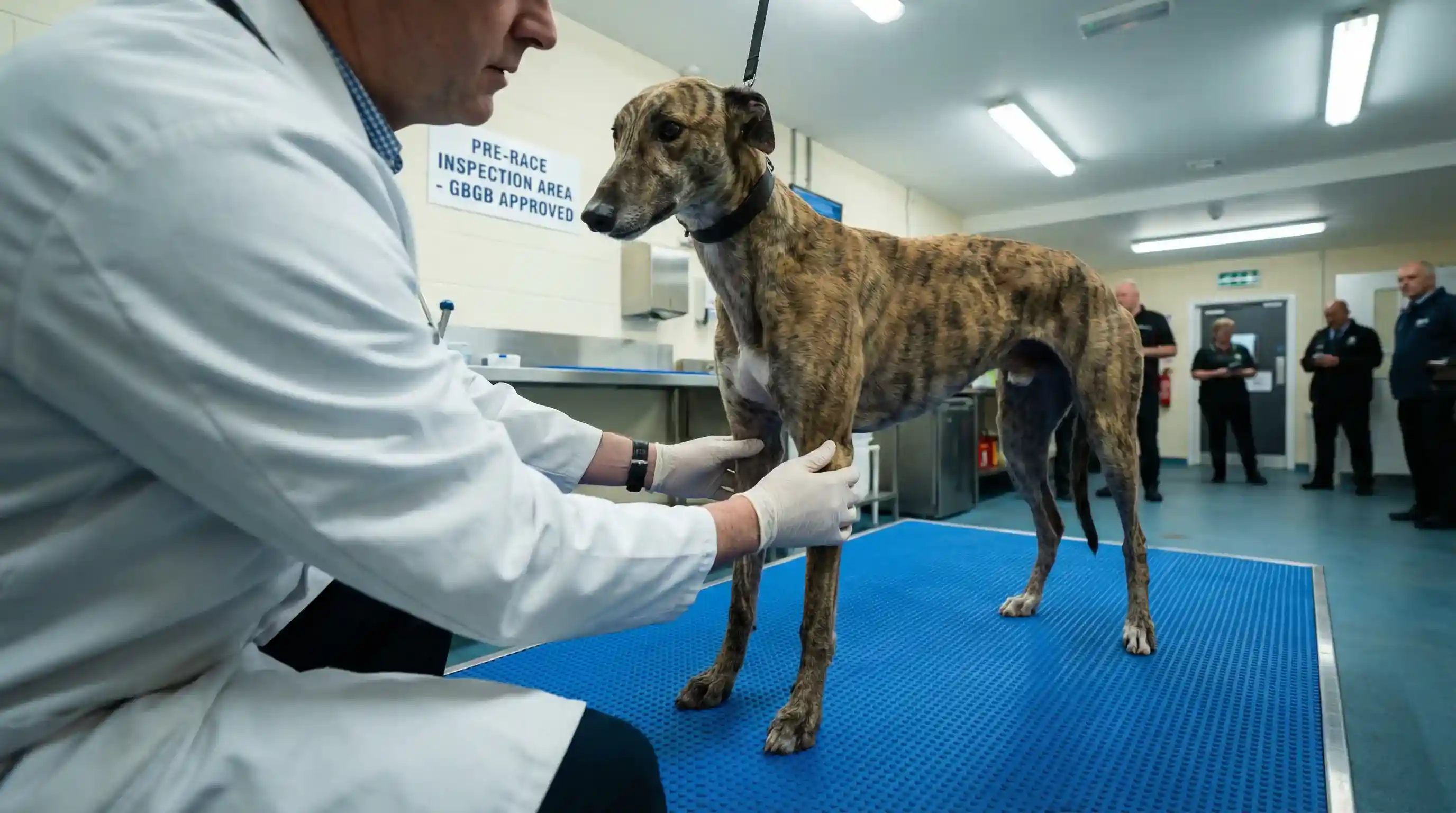 UK greyhound racing regulations — veterinary inspection of a greyhound before a race